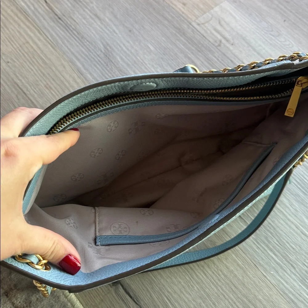 Tory Burch Light Blue Shoulder Bag with Gold Accents - Picture 10 of 10